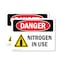 Signmission Nitrogen In Use Danger Sign, Plastic, 10in W x 7in L, 2PK OS-2PACK-DS-P-710-L-2458 - alternate 1